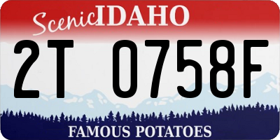 ID license plate 2T0758F