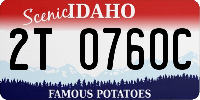 ID license plate 2T0760C