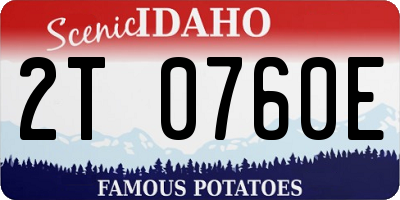 ID license plate 2T0760E