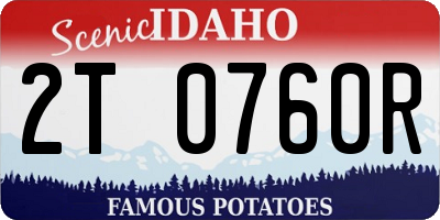ID license plate 2T0760R