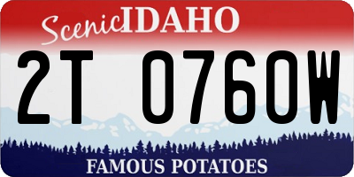 ID license plate 2T0760W