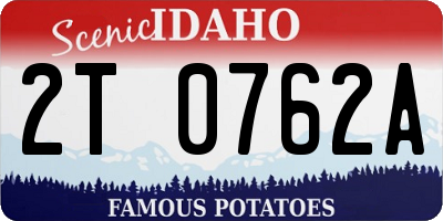 ID license plate 2T0762A