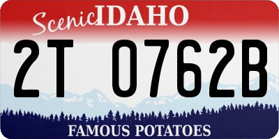 ID license plate 2T0762B