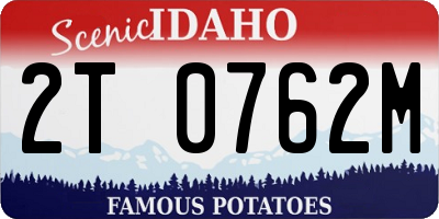 ID license plate 2T0762M