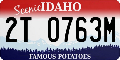 ID license plate 2T0763M