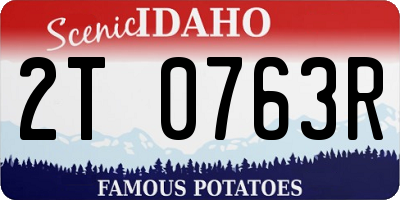 ID license plate 2T0763R