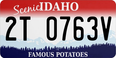 ID license plate 2T0763V