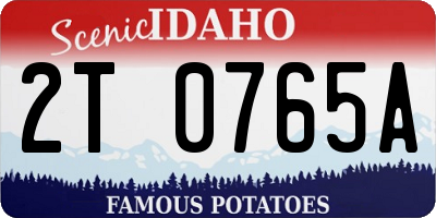 ID license plate 2T0765A