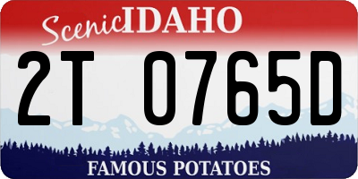 ID license plate 2T0765D