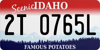 ID license plate 2T0765L