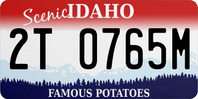 ID license plate 2T0765M