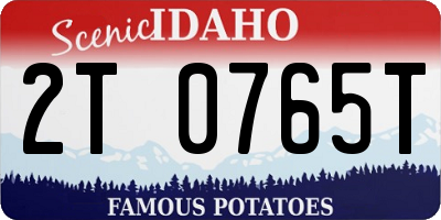 ID license plate 2T0765T