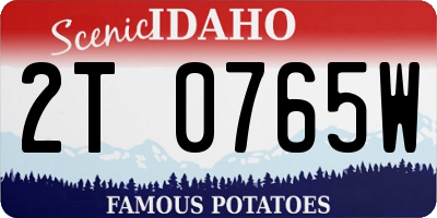 ID license plate 2T0765W