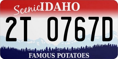 ID license plate 2T0767D