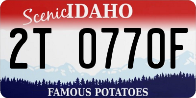 ID license plate 2T0770F