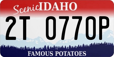 ID license plate 2T0770P