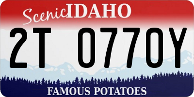 ID license plate 2T0770Y