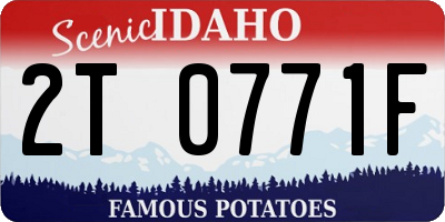 ID license plate 2T0771F