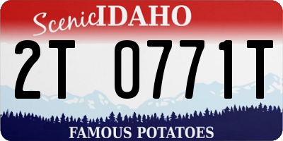ID license plate 2T0771T