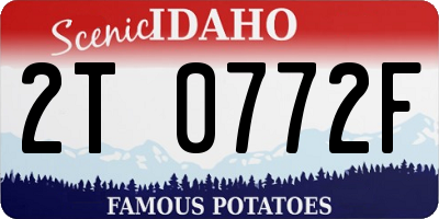 ID license plate 2T0772F