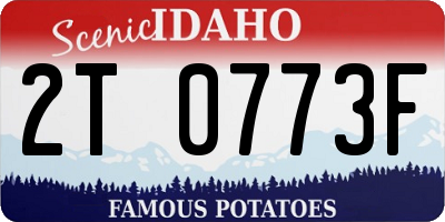ID license plate 2T0773F
