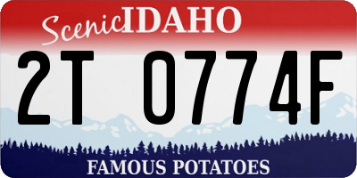 ID license plate 2T0774F