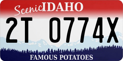 ID license plate 2T0774X