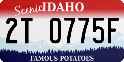 ID license plate 2T0775F