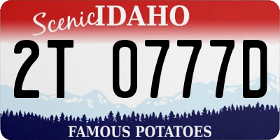 ID license plate 2T0777D