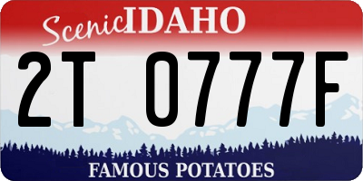ID license plate 2T0777F