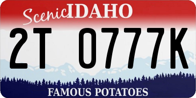 ID license plate 2T0777K