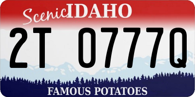 ID license plate 2T0777Q