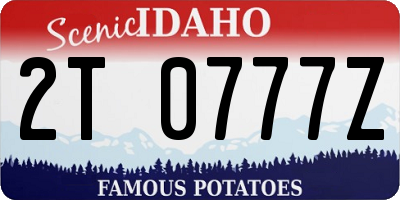 ID license plate 2T0777Z