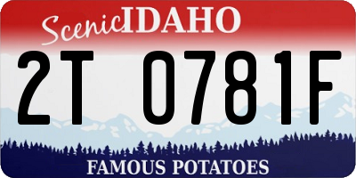 ID license plate 2T0781F