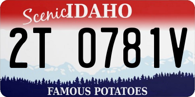 ID license plate 2T0781V