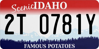 ID license plate 2T0781Y