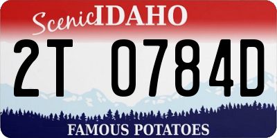 ID license plate 2T0784D