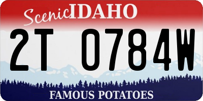 ID license plate 2T0784W