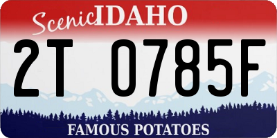 ID license plate 2T0785F
