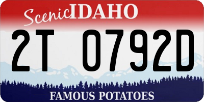ID license plate 2T0792D