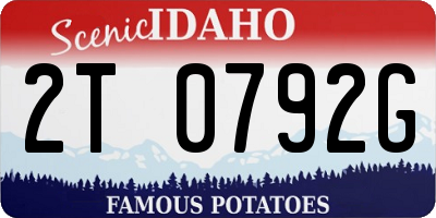 ID license plate 2T0792G