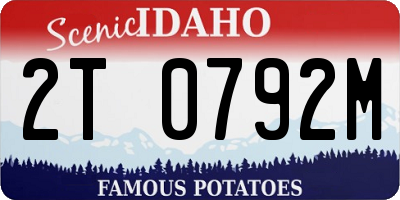 ID license plate 2T0792M