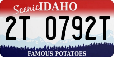 ID license plate 2T0792T