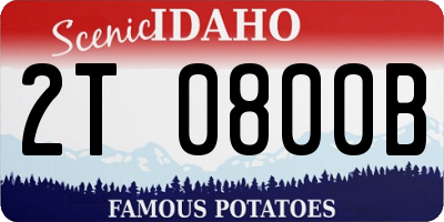 ID license plate 2T0800B