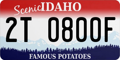 ID license plate 2T0800F