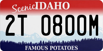 ID license plate 2T0800M