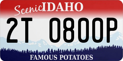 ID license plate 2T0800P