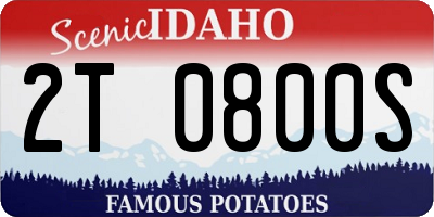 ID license plate 2T0800S