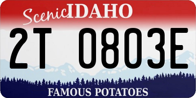 ID license plate 2T0803E