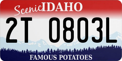 ID license plate 2T0803L